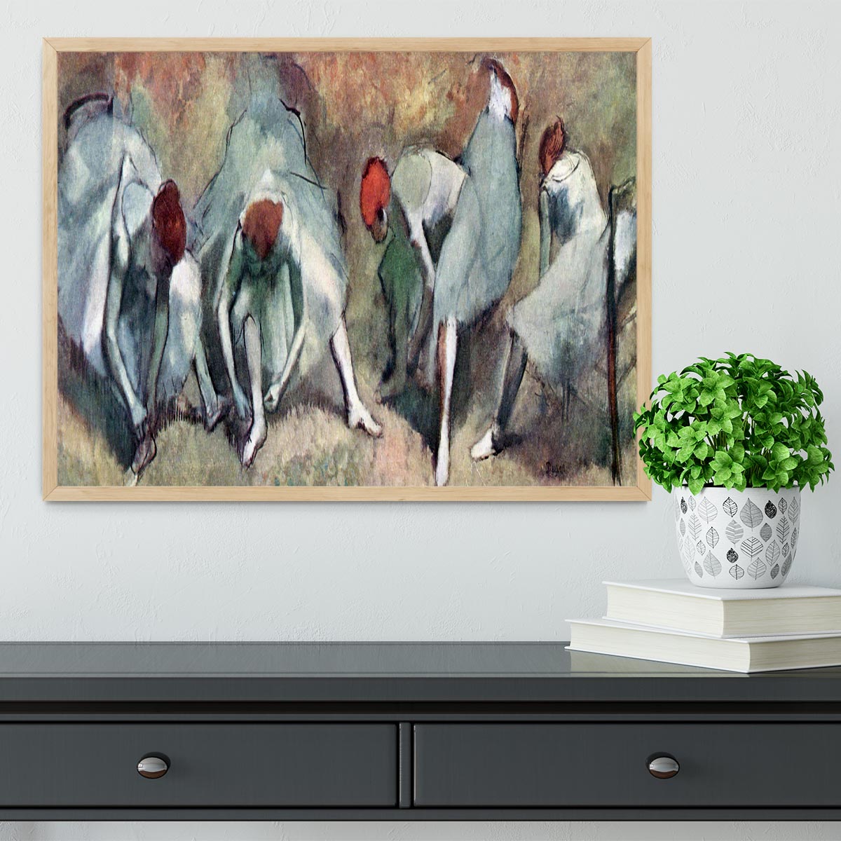 Dancers lace their shoes by Degas Framed Print - Canvas Art Rocks - 4