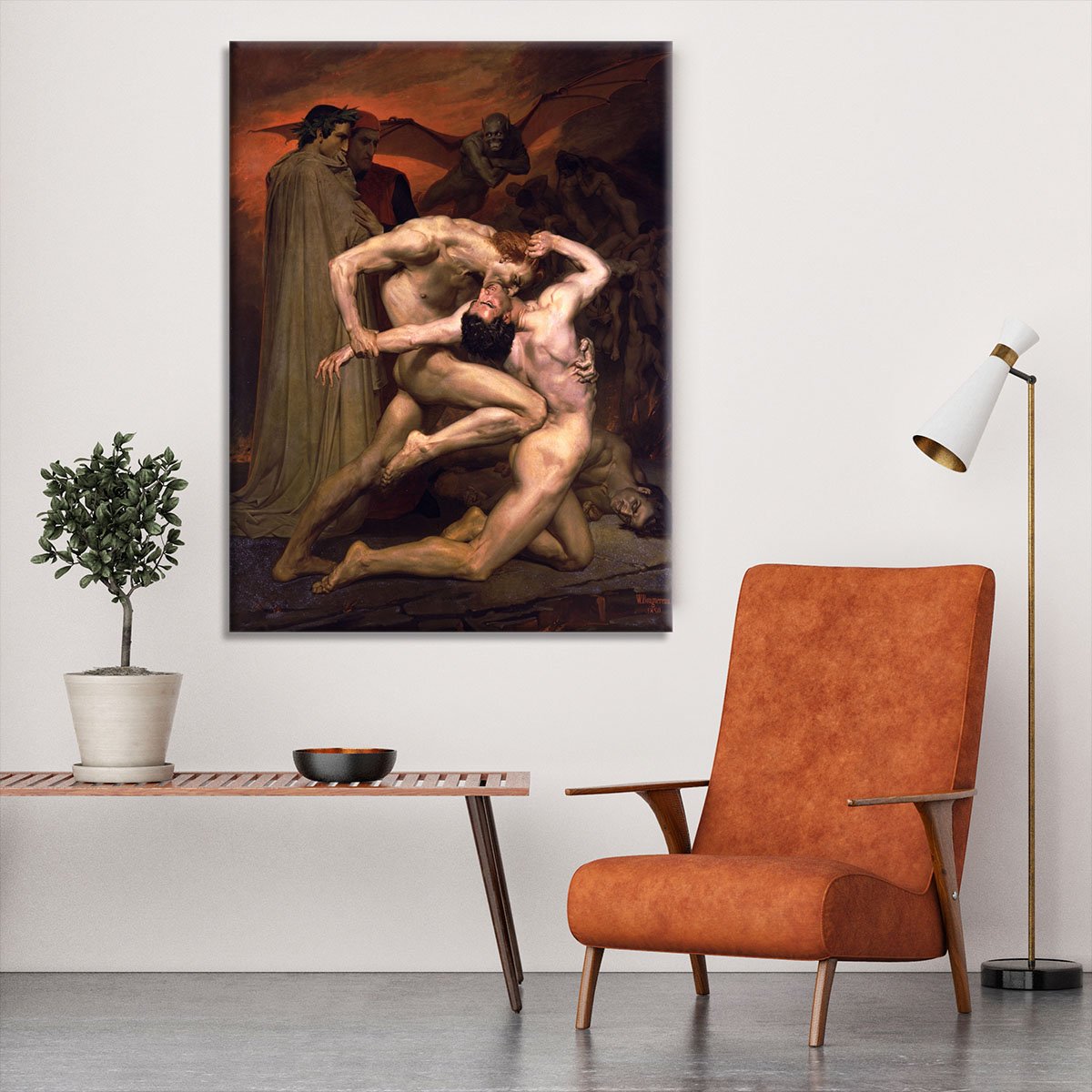 Dante And Virgil In Hell By Bouguereau Canvas Print or Poster