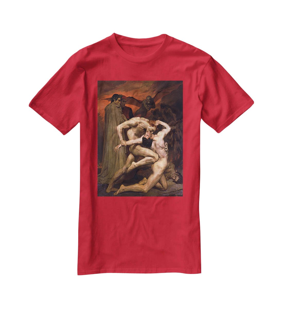 Dante And Virgil In Hell By Bouguereau T-Shirt - Canvas Art Rocks - 4