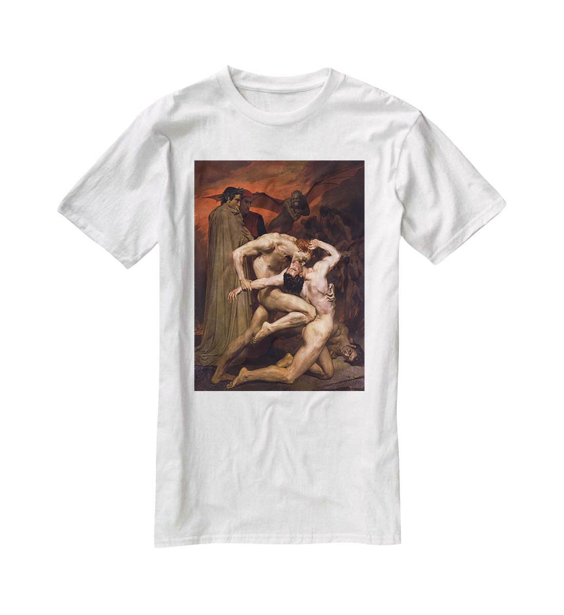 Dante And Virgil In Hell By Bouguereau T-Shirt - Canvas Art Rocks - 5
