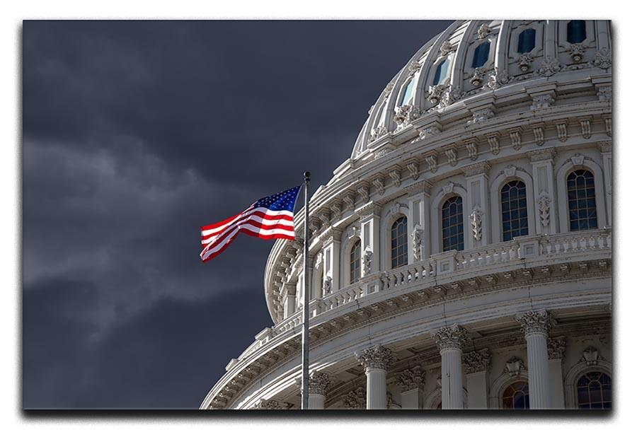 Dark sky over the US Capitol building Canvas Print or Poster  - Canvas Art Rocks - 1