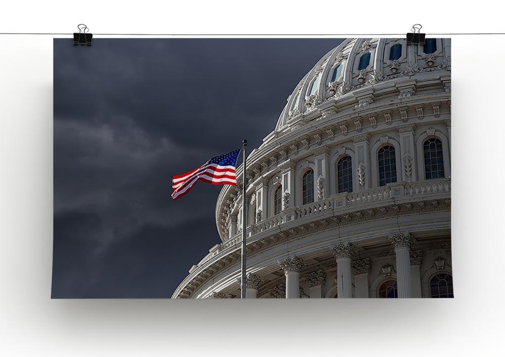 Dark sky over the US Capitol building Canvas Print or Poster - Canvas Art Rocks - 2