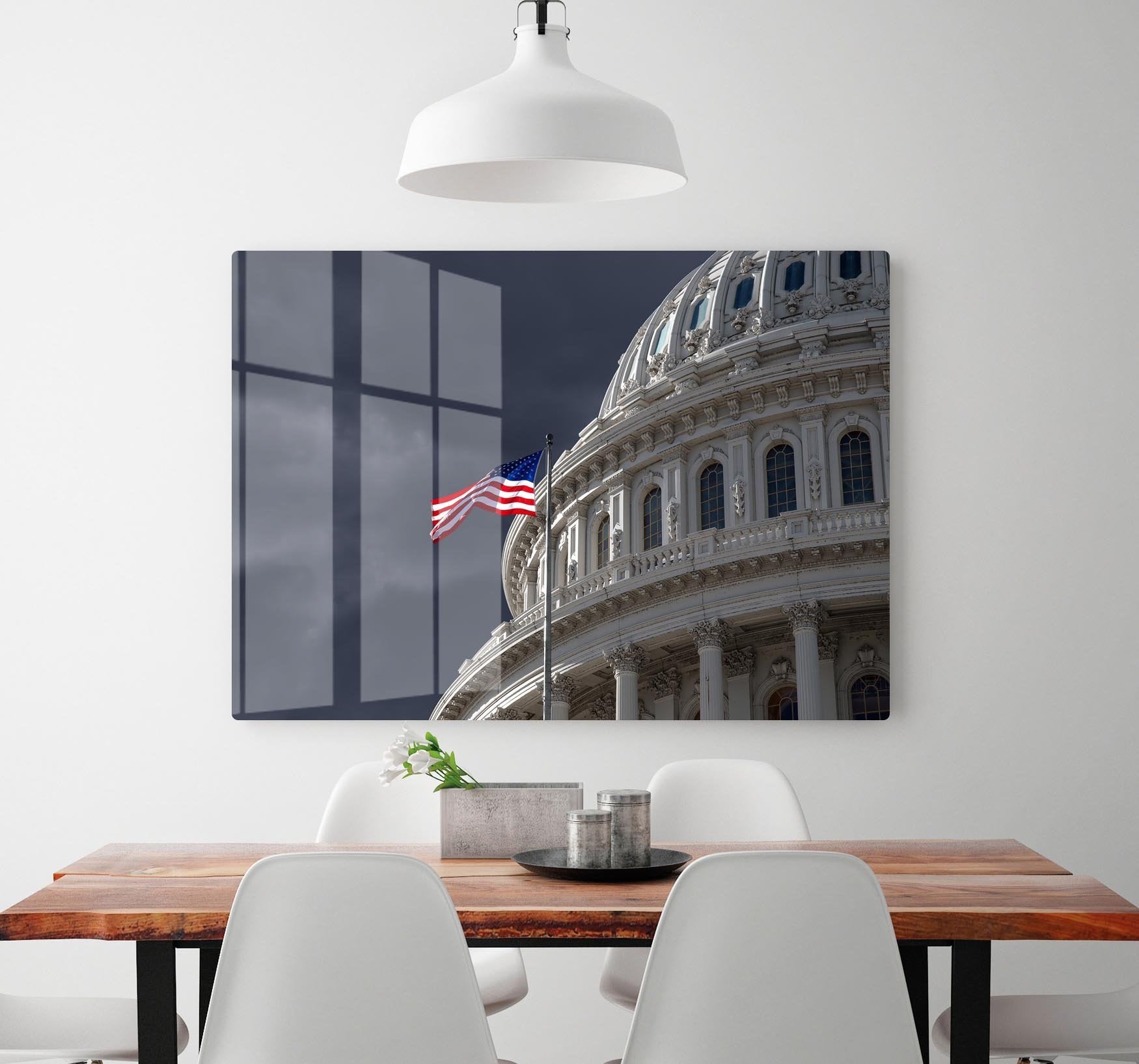 Dark sky over the US Capitol building HD Metal Print