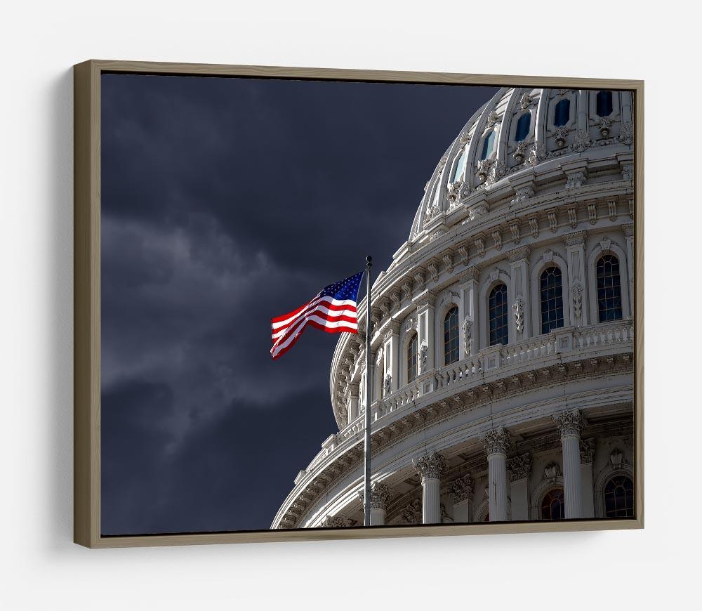 Dark sky over the US Capitol building HD Metal Print