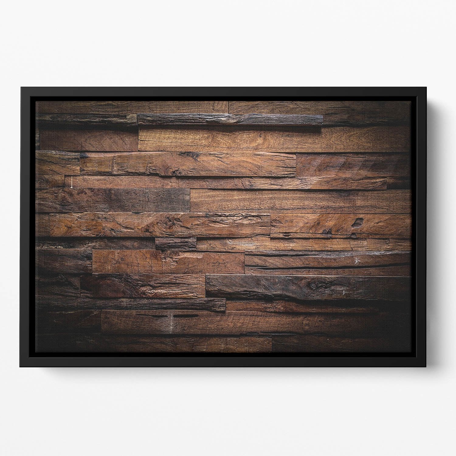 Dark wood texture Floating Framed Canvas
