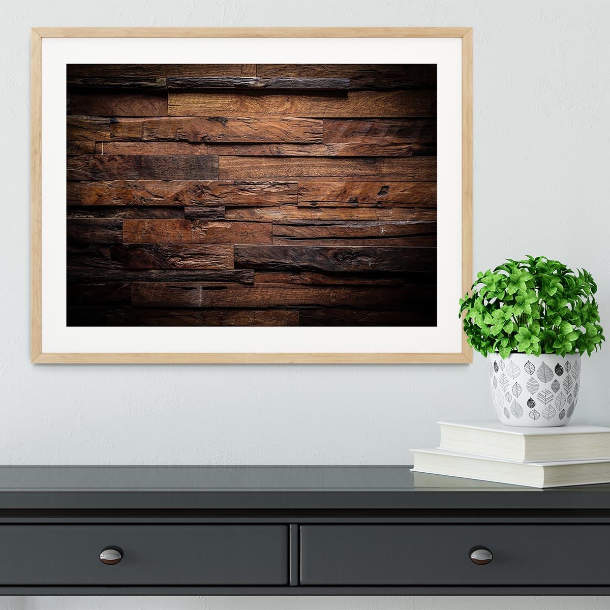 Dark wood texture Framed Print - Canvas Art Rocks - 3