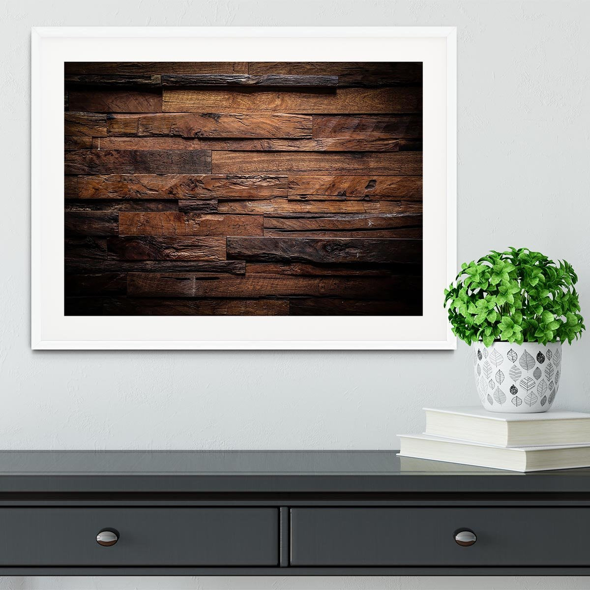 Dark wood texture Framed Print - Canvas Art Rocks - 5