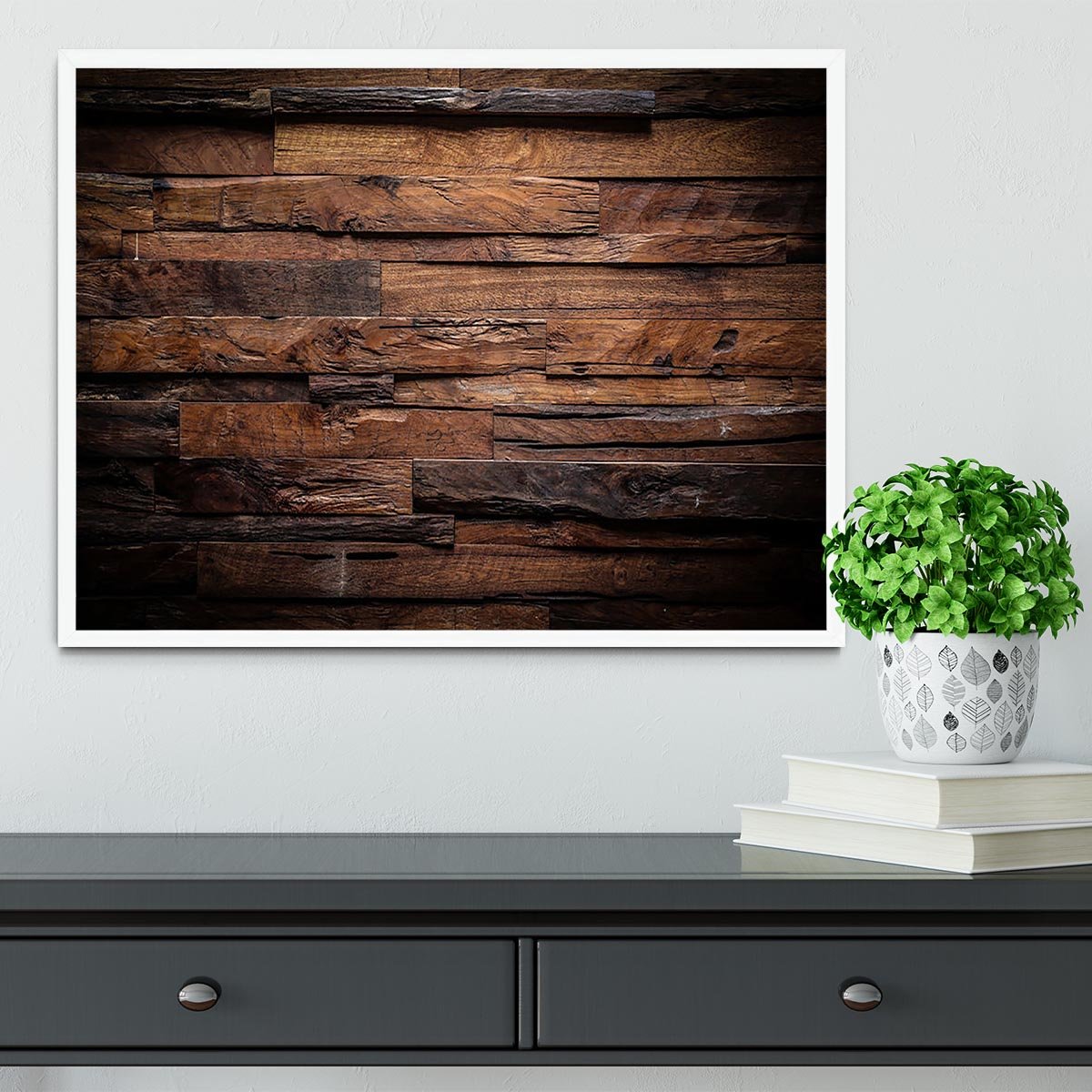 Dark wood texture Framed Print - Canvas Art Rocks -6