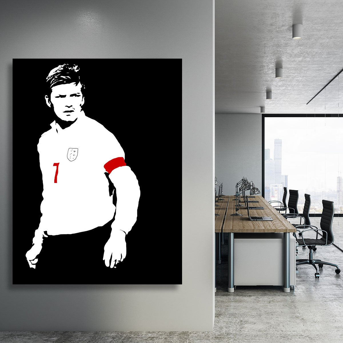David Beckham Black And White Canvas Print or Poster
