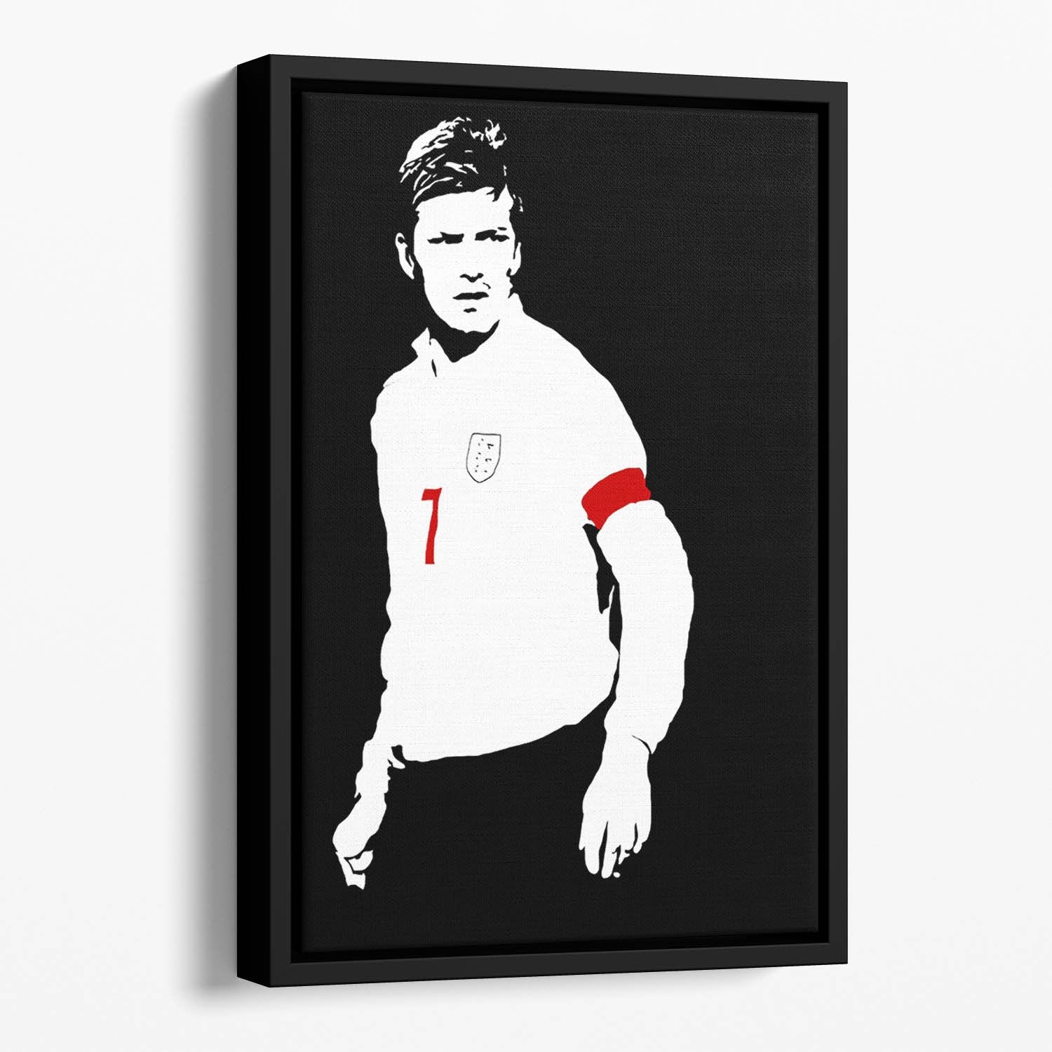 David Beckham Black And White Floating Framed Canvas