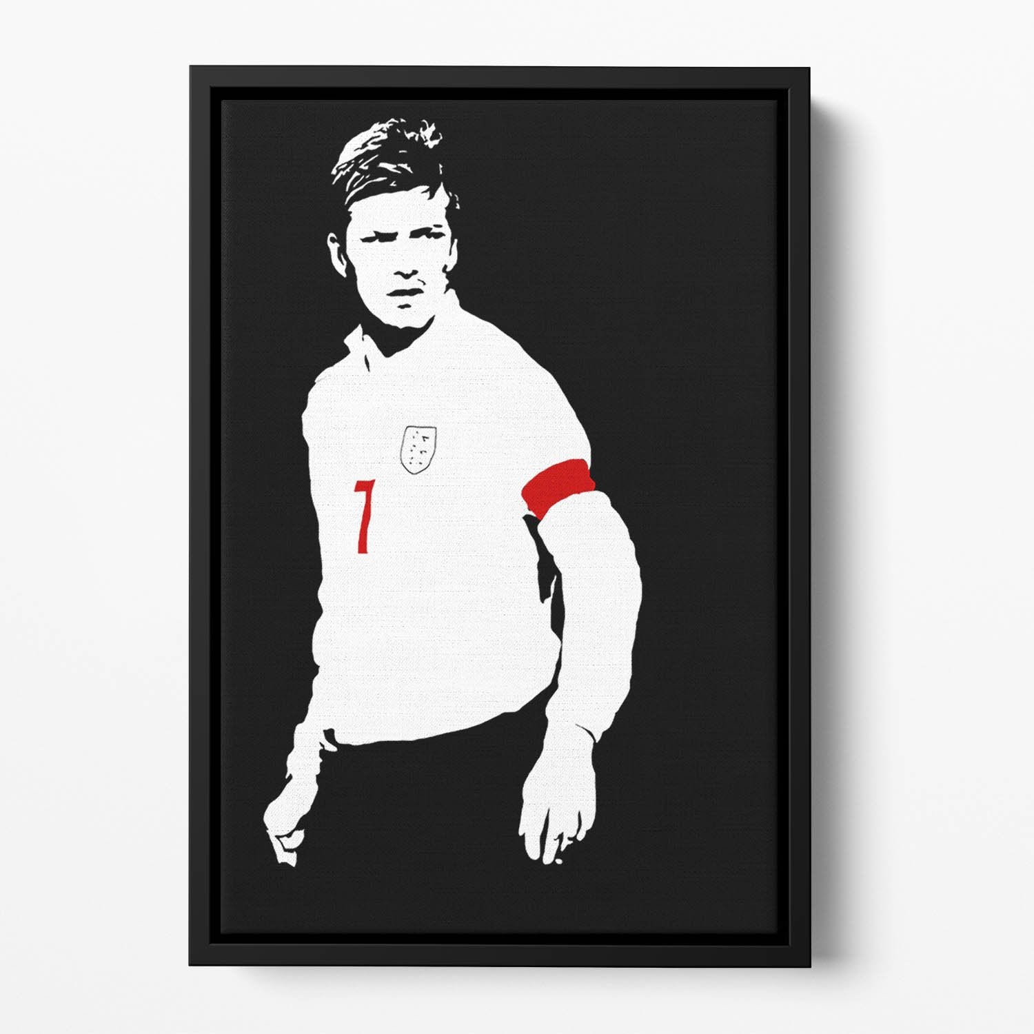 David Beckham Black And White Floating Framed Canvas