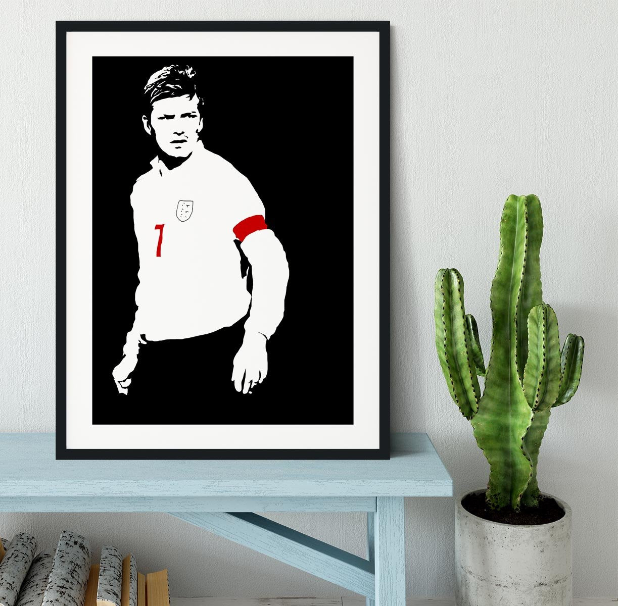 David Beckham Black And White Framed Print - Canvas Art Rocks - 1