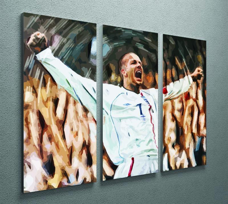 David Beckham England 3 Split Panel Canvas Print - Canvas Art Rocks - 2