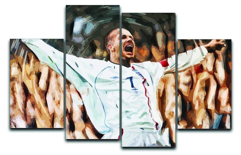 David Beckham England 4 Split Panel Canvas  - Canvas Art Rocks - 1