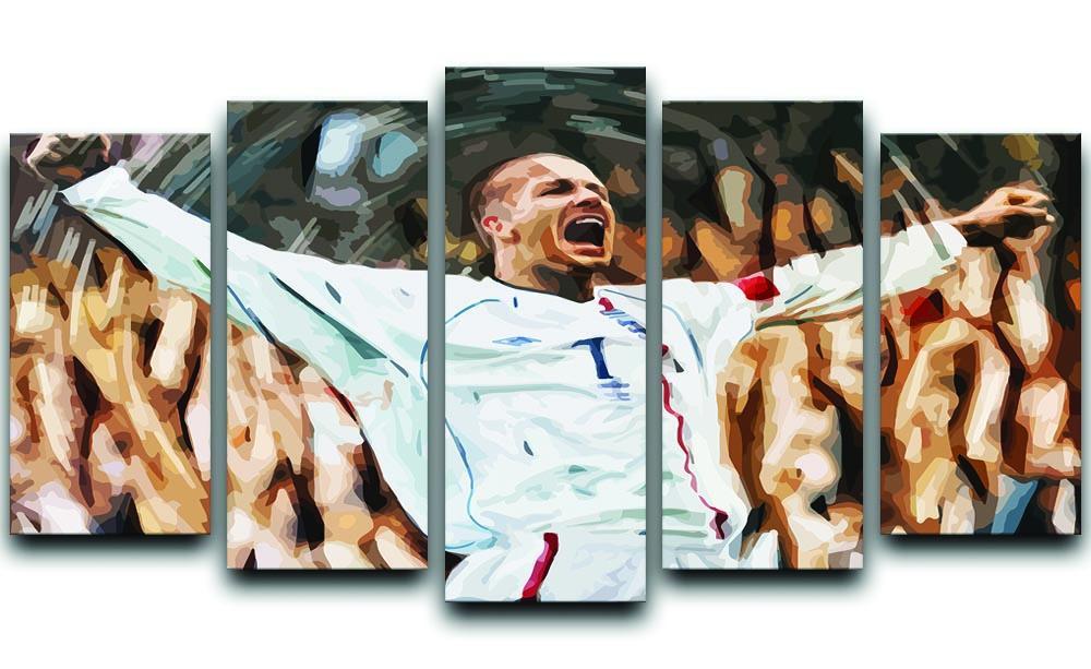 David Beckham England 5 Split Panel Canvas  - Canvas Art Rocks - 1