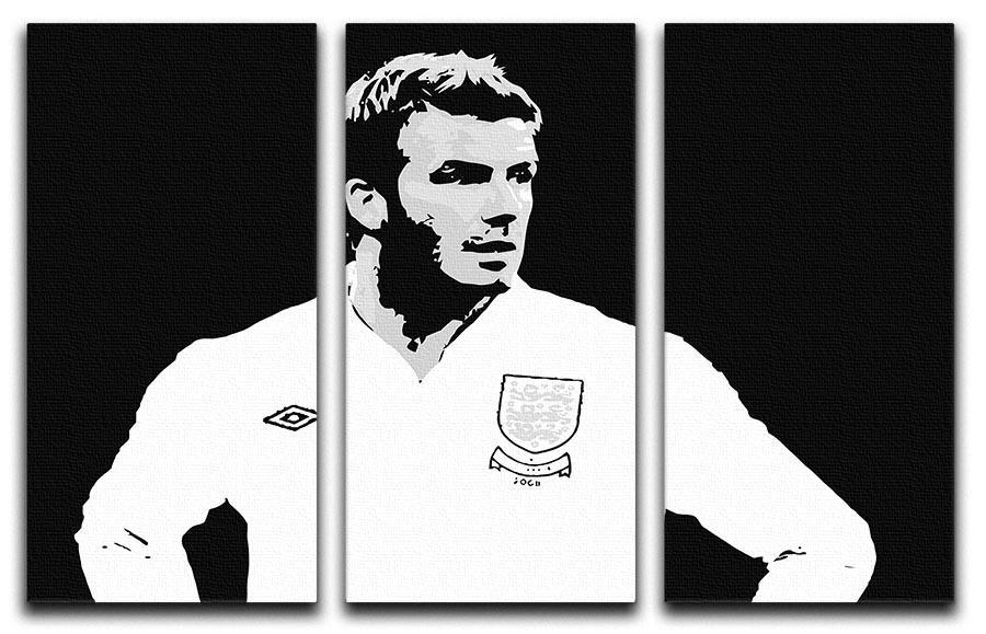 David Beckham Pop Art Black And White 3 Split Panel Canvas Print - Canvas Art Rocks - 1