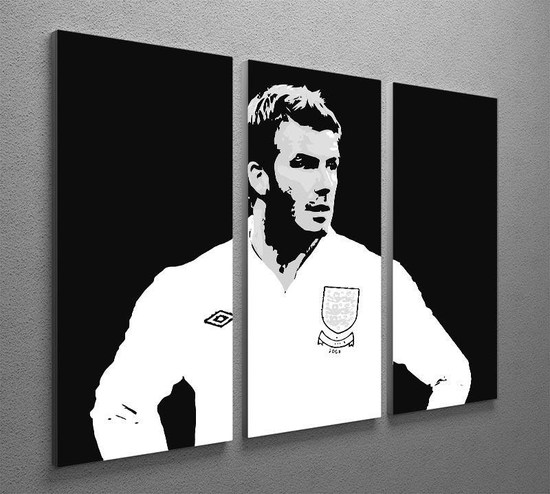 David Beckham Pop Art Black And White 3 Split Panel Canvas Print - Canvas Art Rocks - 2