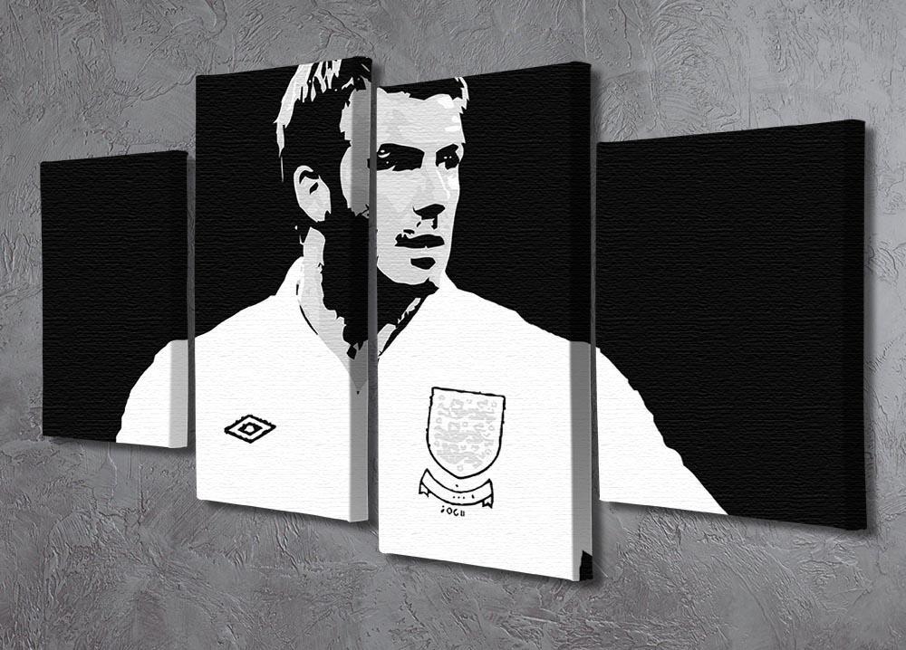 David Beckham Pop Art Black And White 4 Split Panel Canvas - Canvas Art Rocks - 2