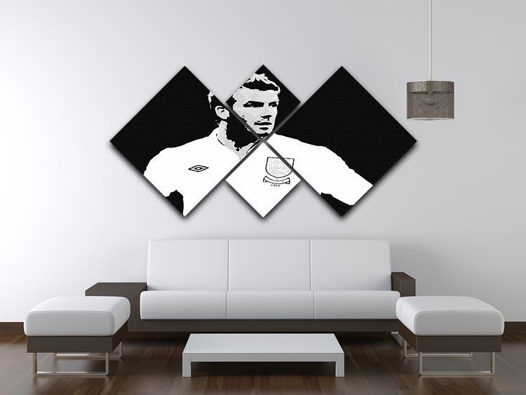 David Beckham Pop Art Black And White 4 Square Multi Panel Canvas - Canvas Art Rocks - 3