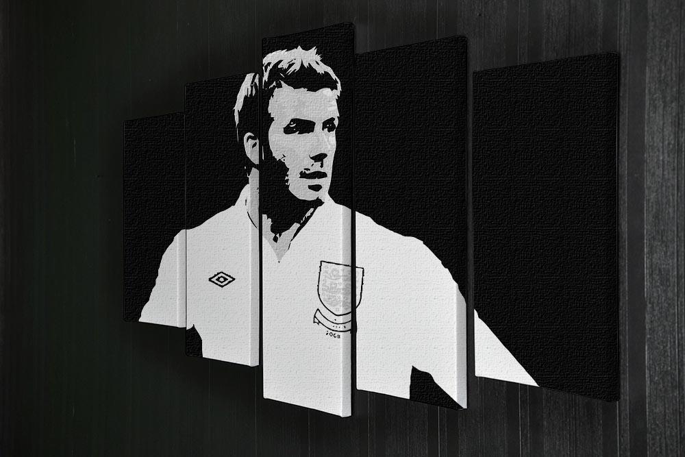 David Beckham Pop Art Black And White 5 Split Panel Canvas - Canvas Art Rocks - 2