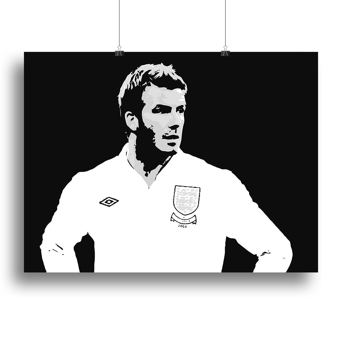 David Beckham Pop Art Black And White Canvas Print or Poster