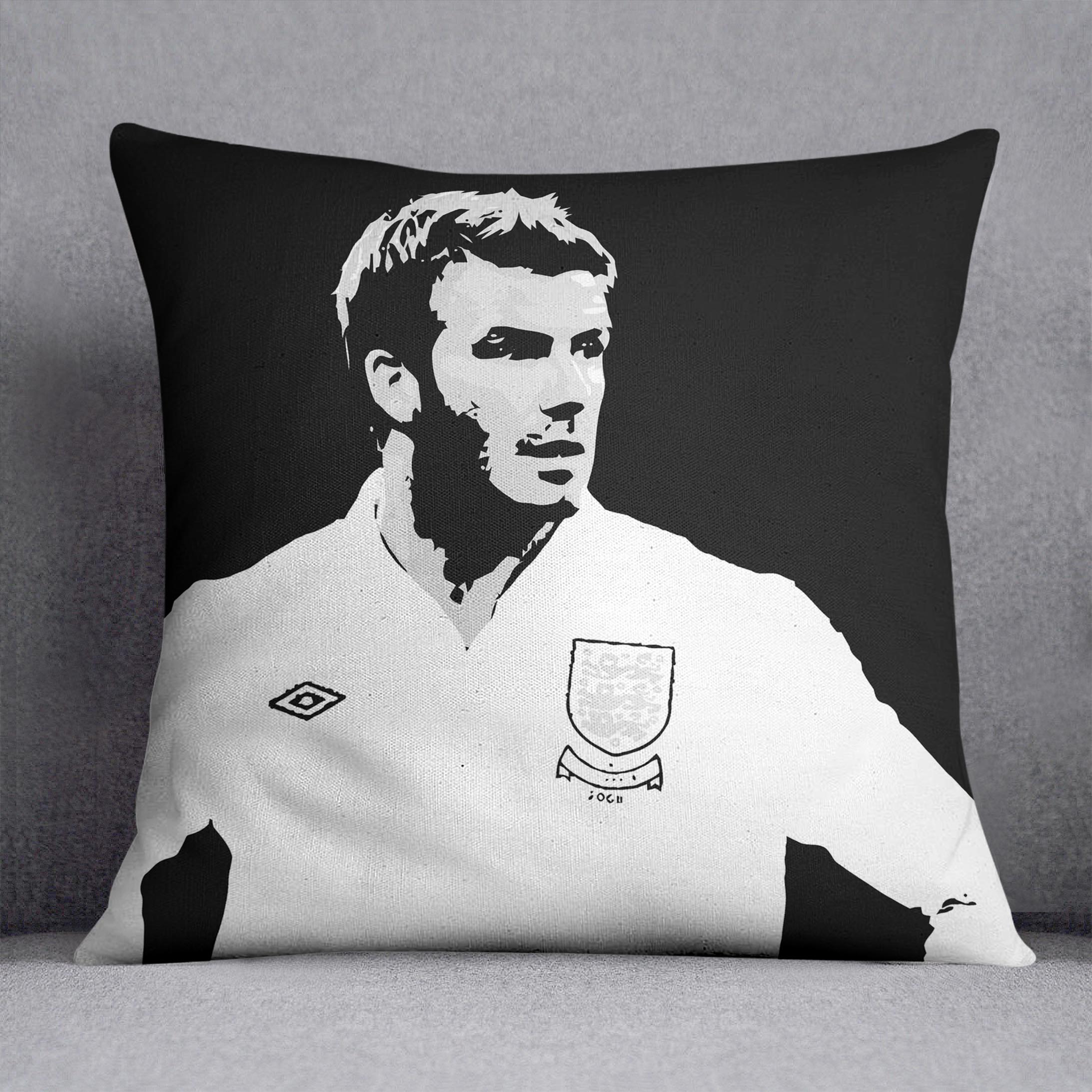 David Beckham Pop Art Black And White Cushion