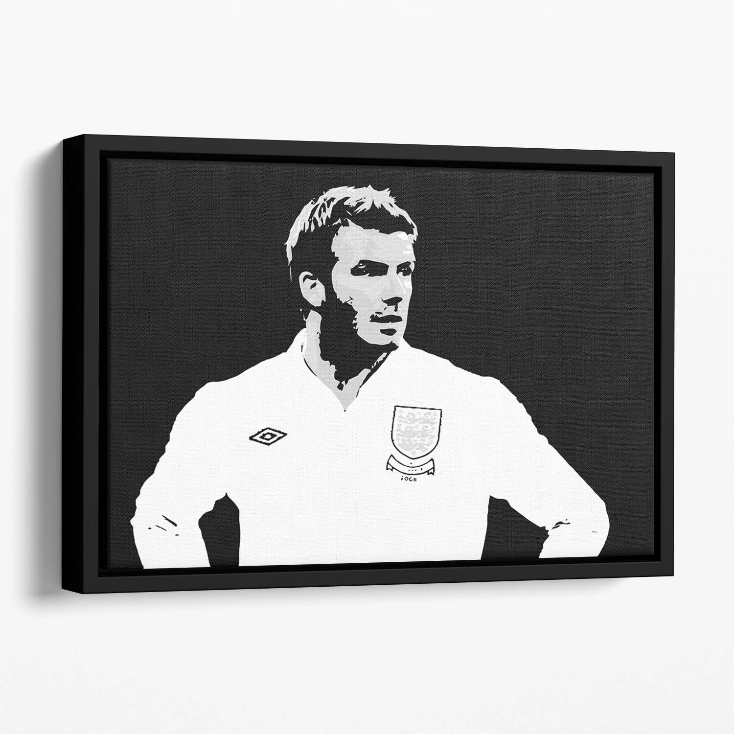 David Beckham Pop Art Black And White Floating Framed Canvas