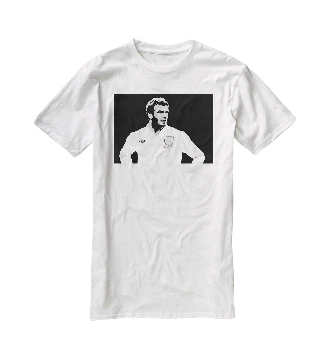 David Beckham Pop Art Black And White T-Shirt - Canvas Art Rocks - 5