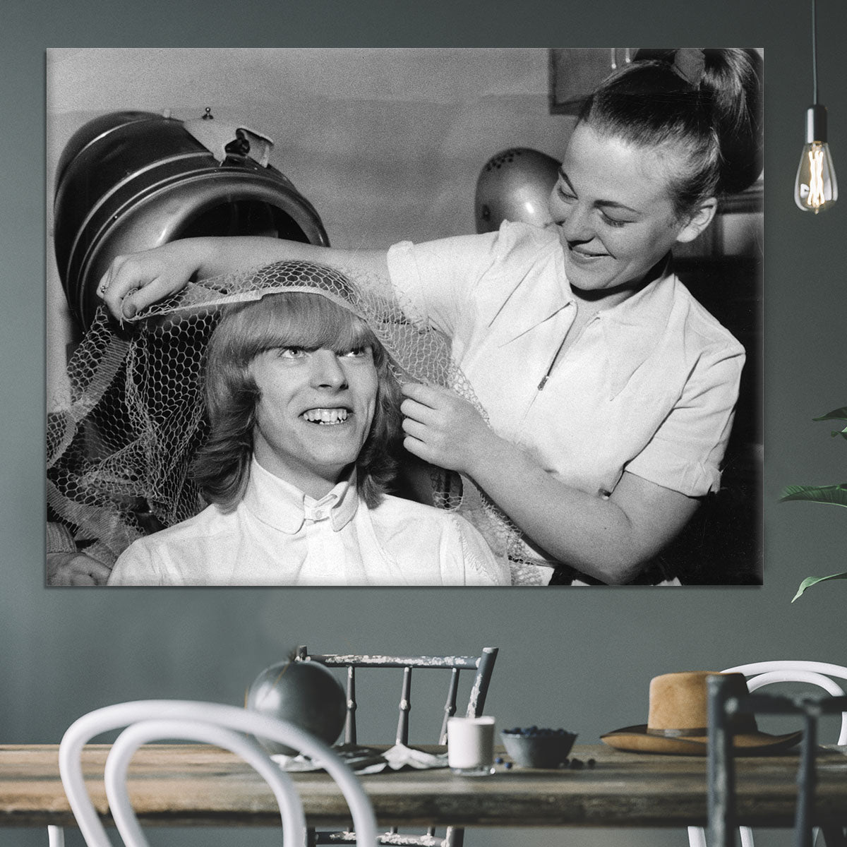 David Bowie gets a haircut Canvas Print or Poster - Canvas Art Rocks - 3