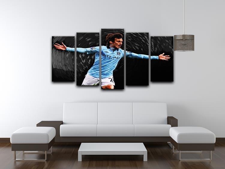 David Silva Manchester City 5 Split Panel Canvas - Canvas Art Rocks - 3