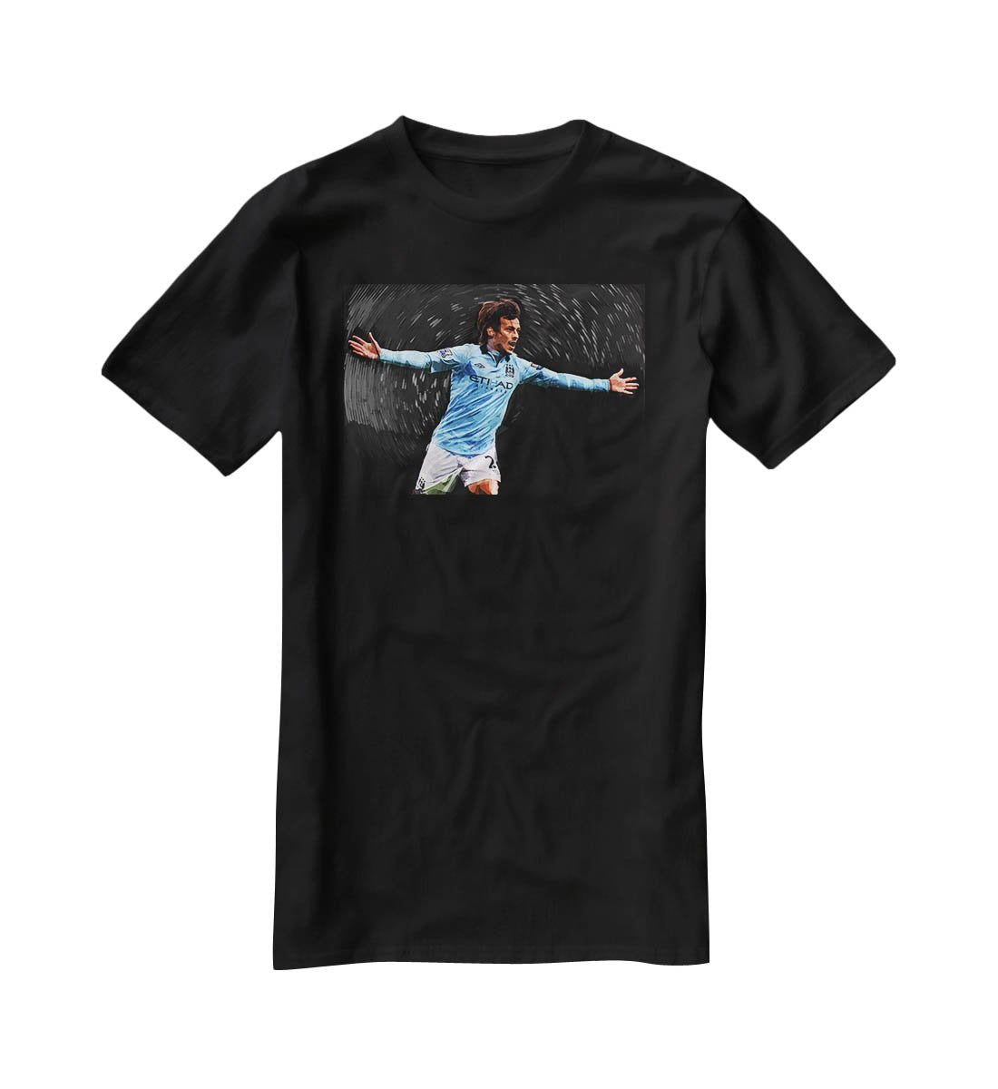 David Silva Manchester City T-Shirt - Canvas Art Rocks - 1