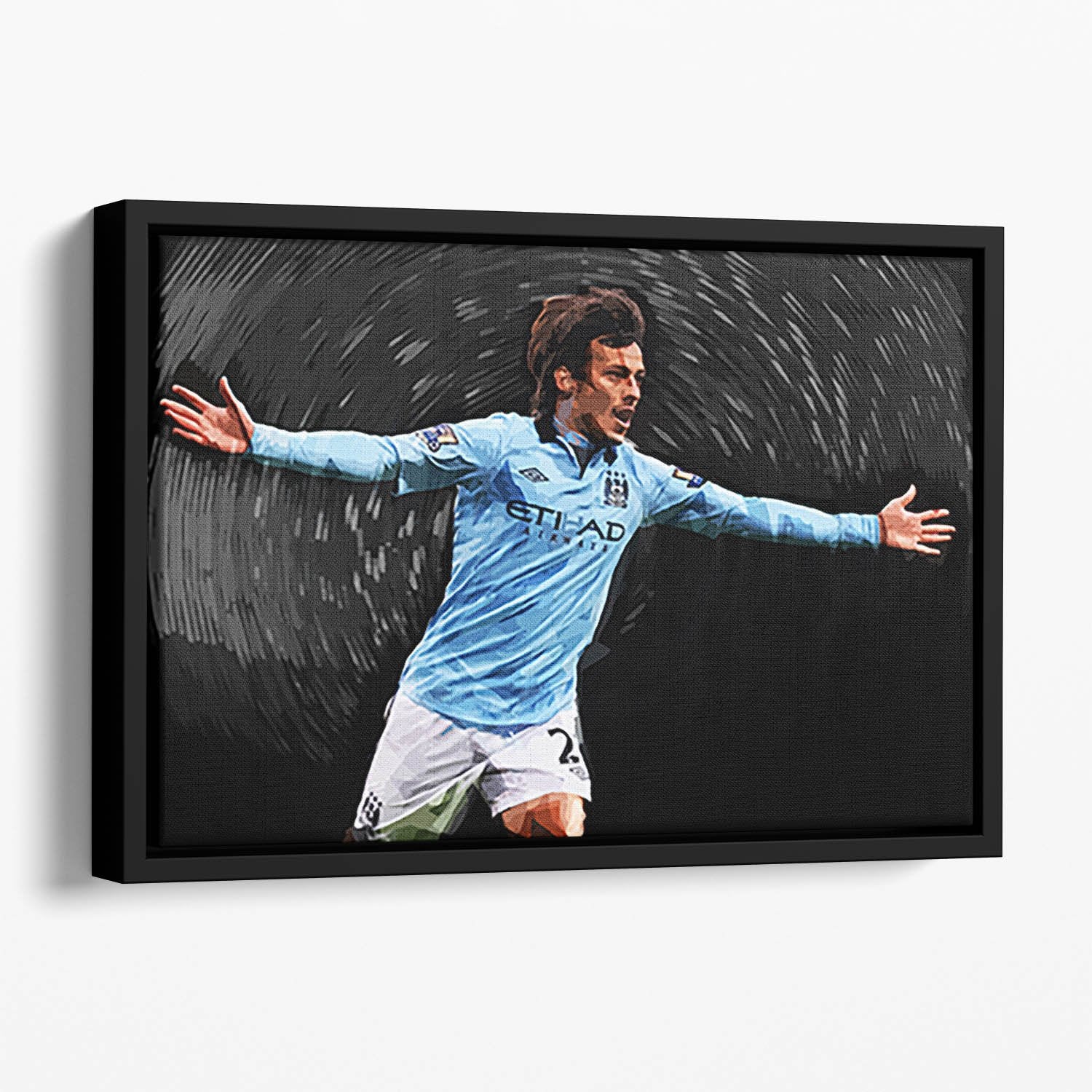 David Silva Manchester City Floating Framed Canvas