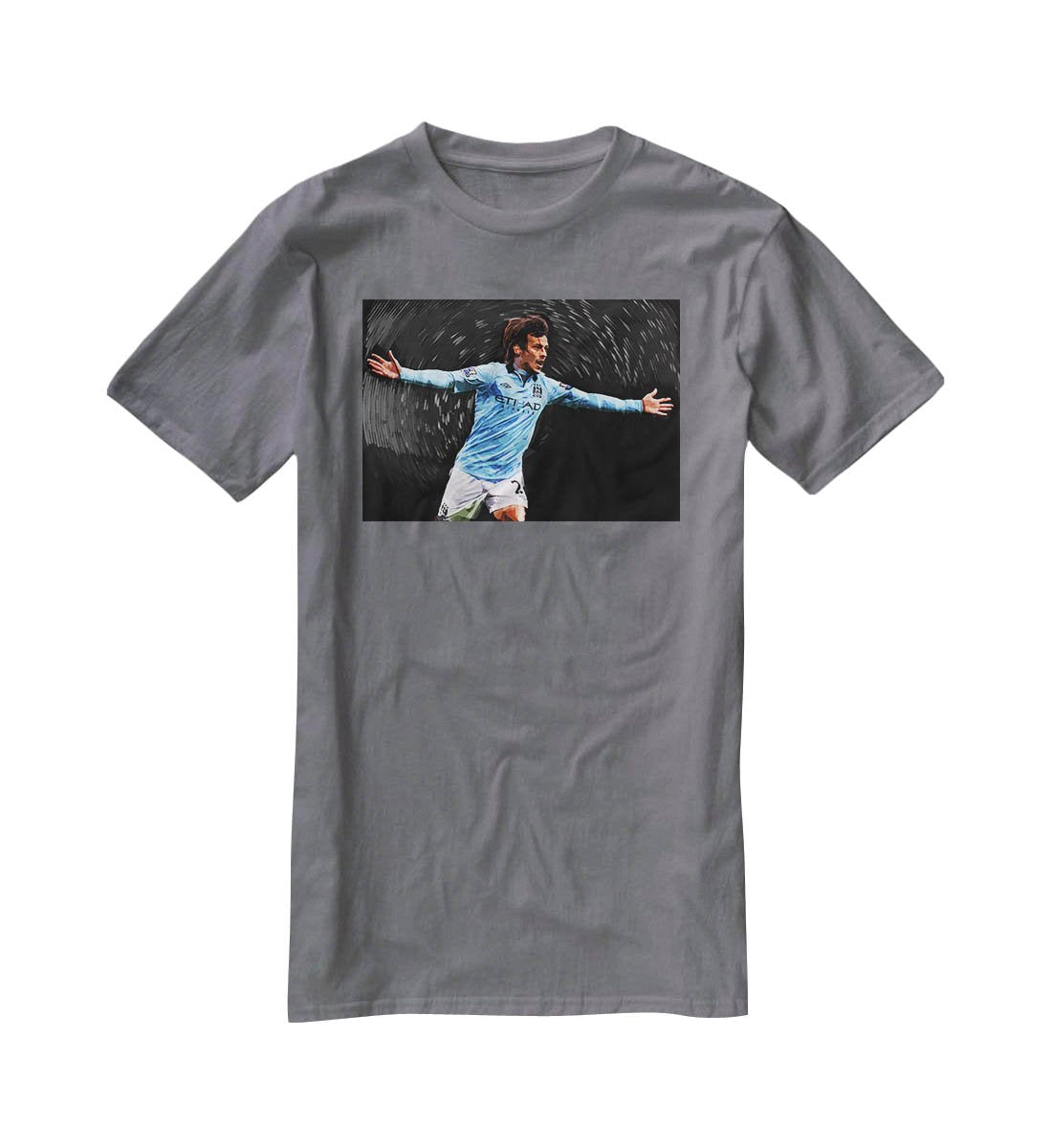 David Silva Manchester City T-Shirt - Canvas Art Rocks - 3