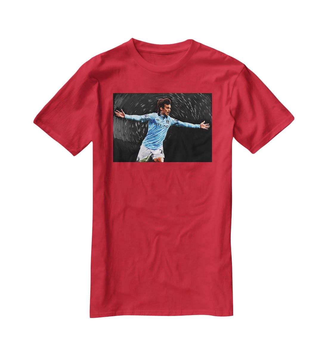David Silva Manchester City T-Shirt - Canvas Art Rocks - 4
