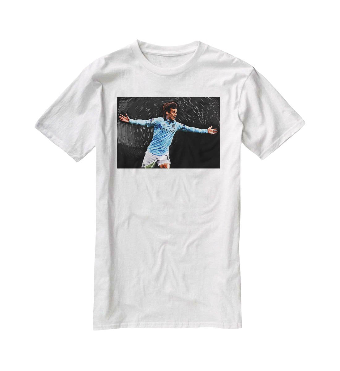 David Silva Manchester City T-Shirt - Canvas Art Rocks - 5