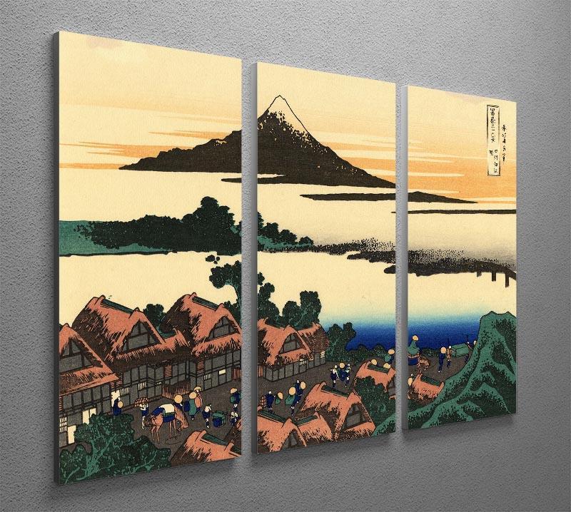 Dawn at Isawa in the Kai province by Hokusai 3 Split Panel Canvas Print - Canvas Art Rocks - 2