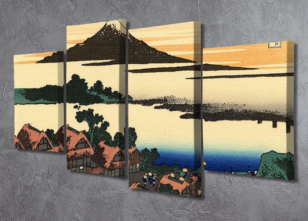 Dawn at Isawa in the Kai province by Hokusai 4 Split Panel Canvas - Canvas Art Rocks - 2
