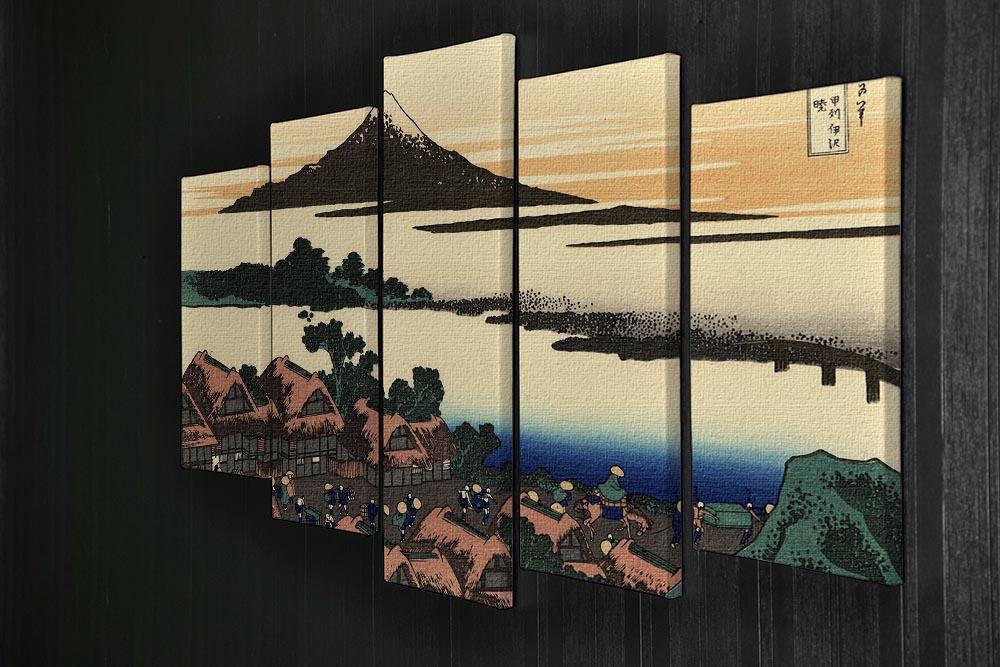 Dawn at Isawa in the Kai province by Hokusai 5 Split Panel Canvas - Canvas Art Rocks - 2