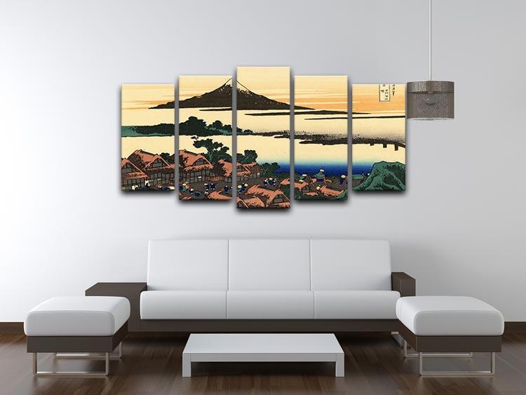 Dawn at Isawa in the Kai province by Hokusai 5 Split Panel Canvas - Canvas Art Rocks - 3