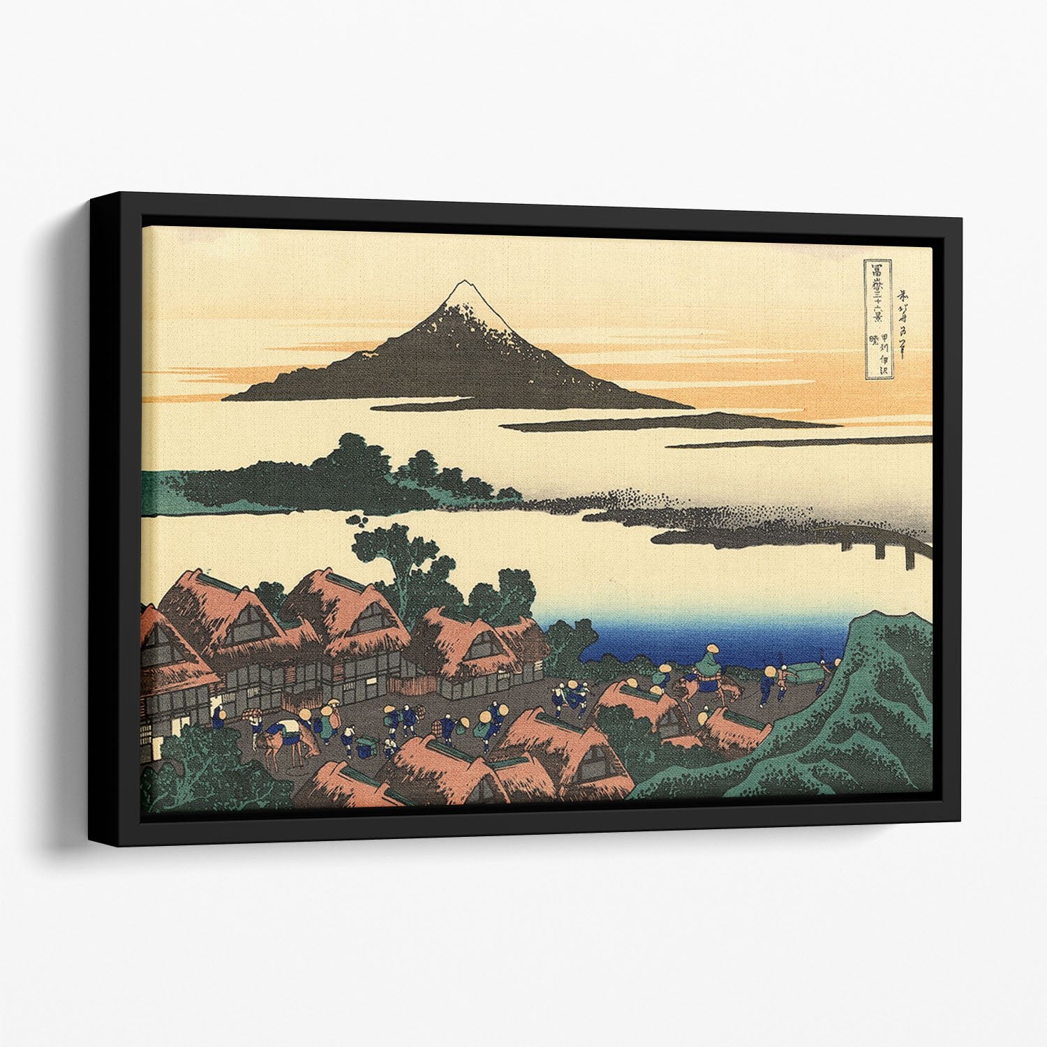 Dawn at Isawa in the Kai province by Hokusai Floating Framed Canvas