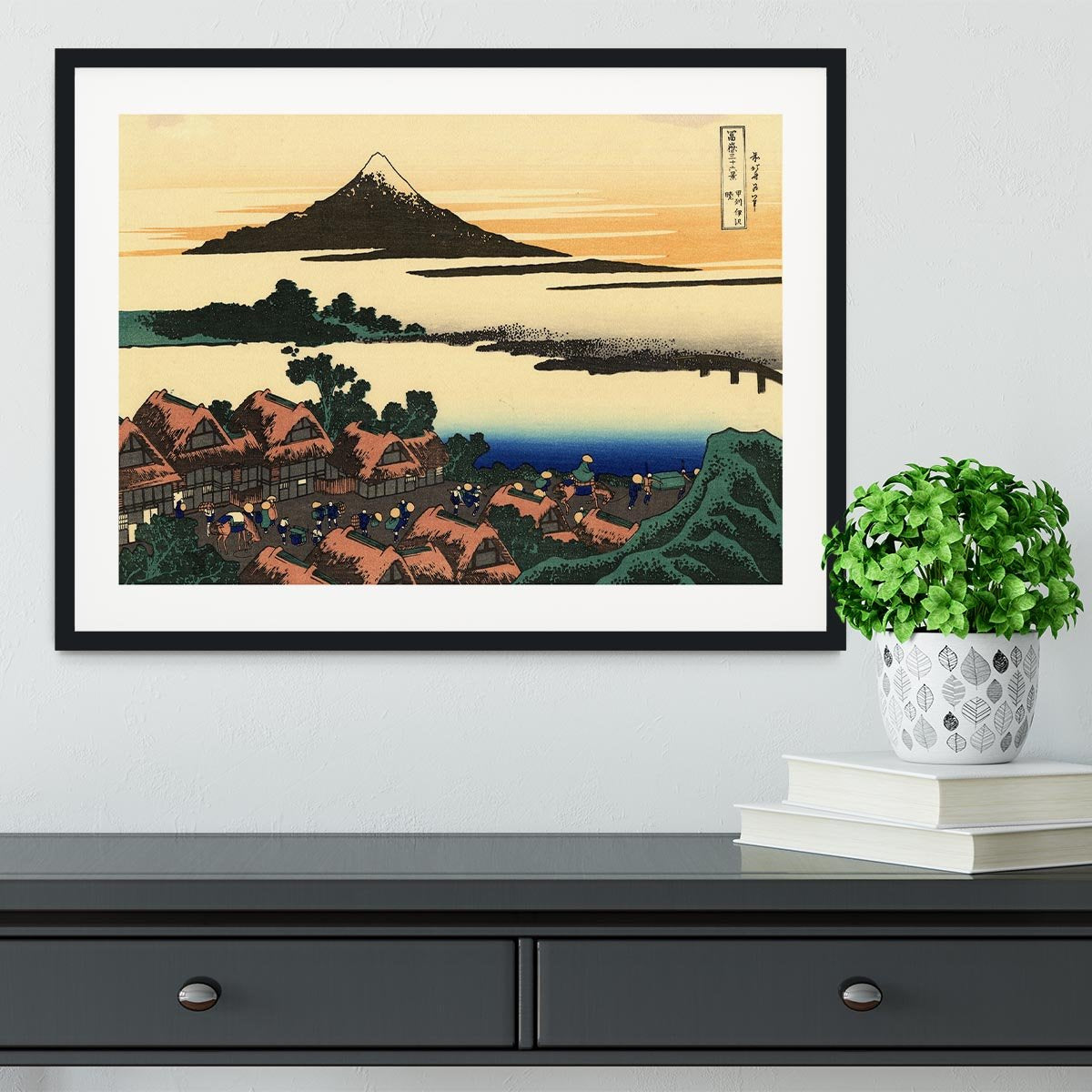 Dawn at Isawa in the Kai province by Hokusai Framed Print - Canvas Art Rocks - 1