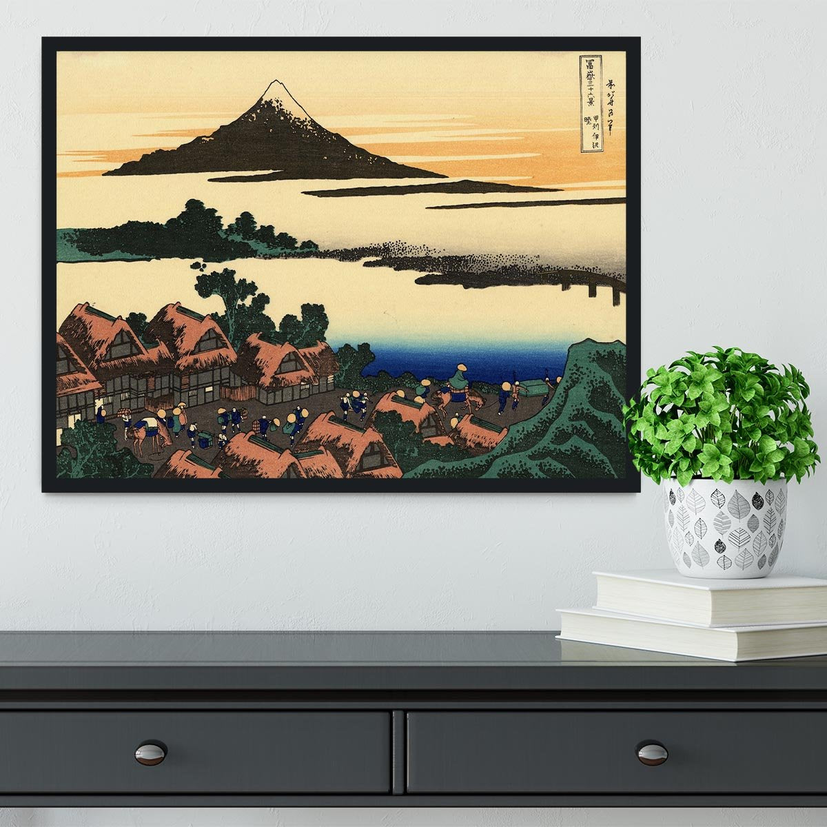 Dawn at Isawa in the Kai province by Hokusai Framed Print - Canvas Art Rocks - 2