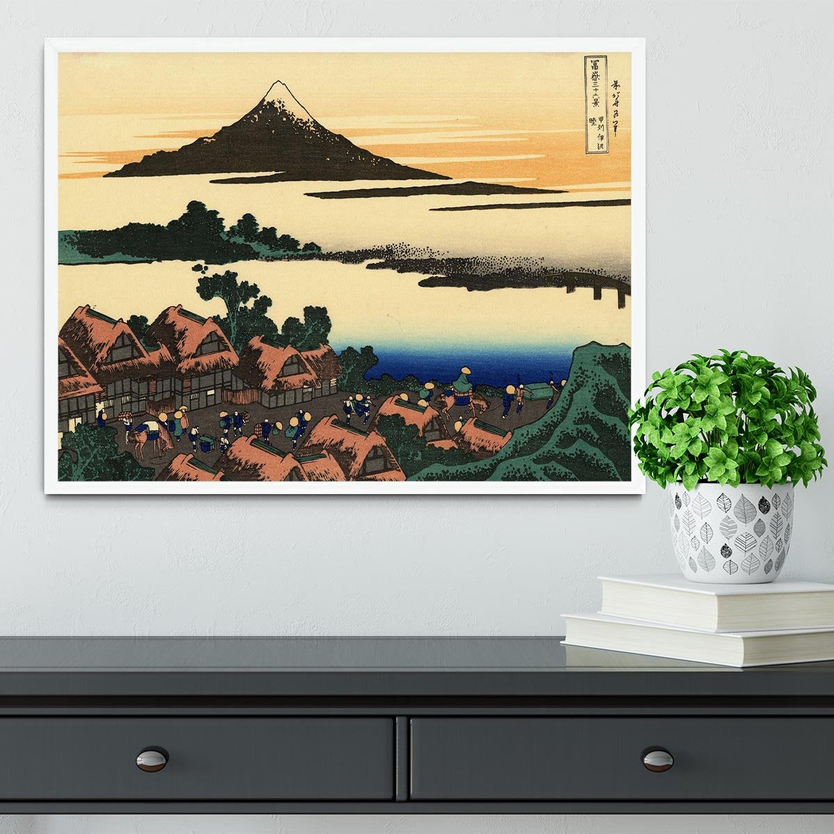 Dawn at Isawa in the Kai province by Hokusai Framed Print - Canvas Art Rocks -6