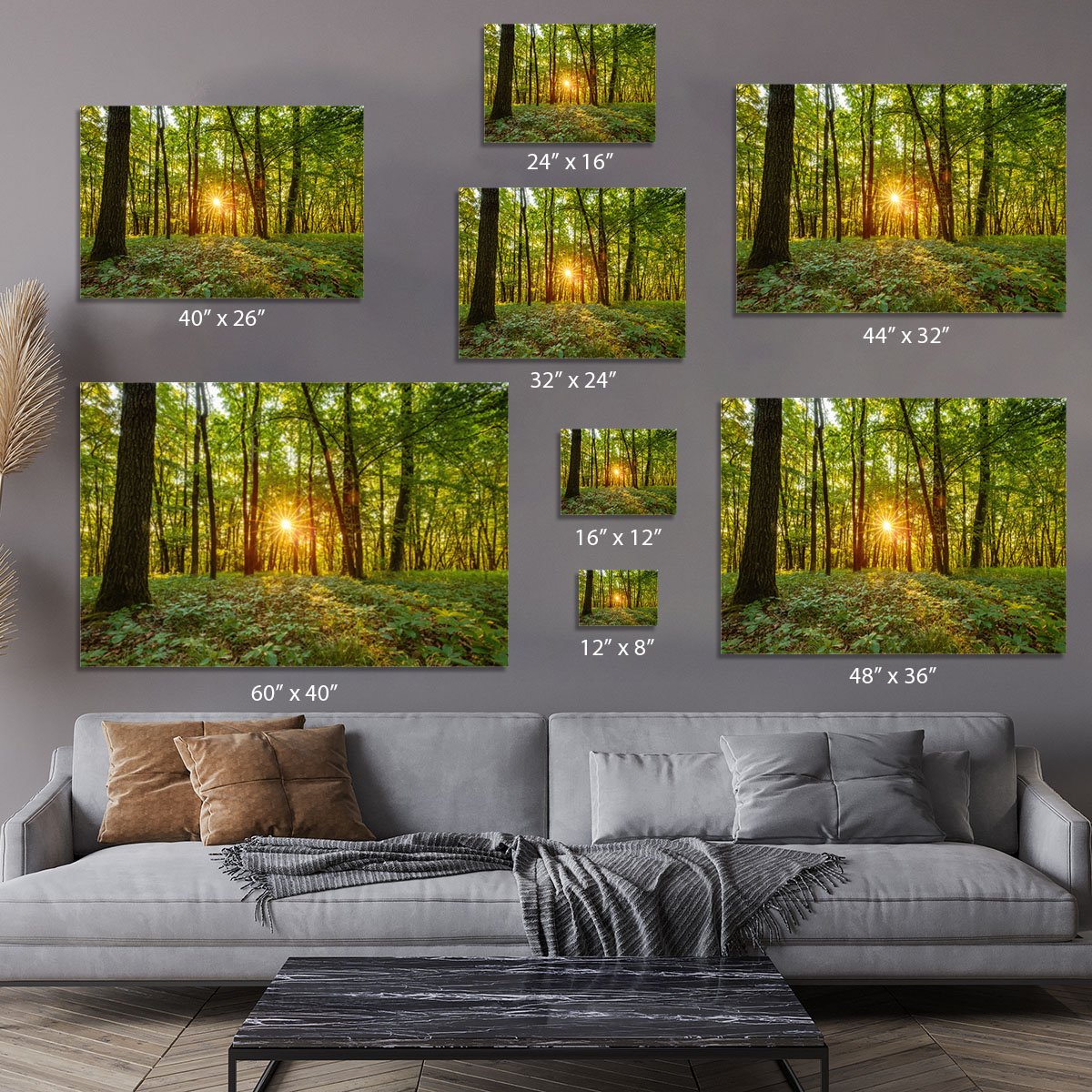 Dawn in the forest of Bavaria Canvas Print or Poster