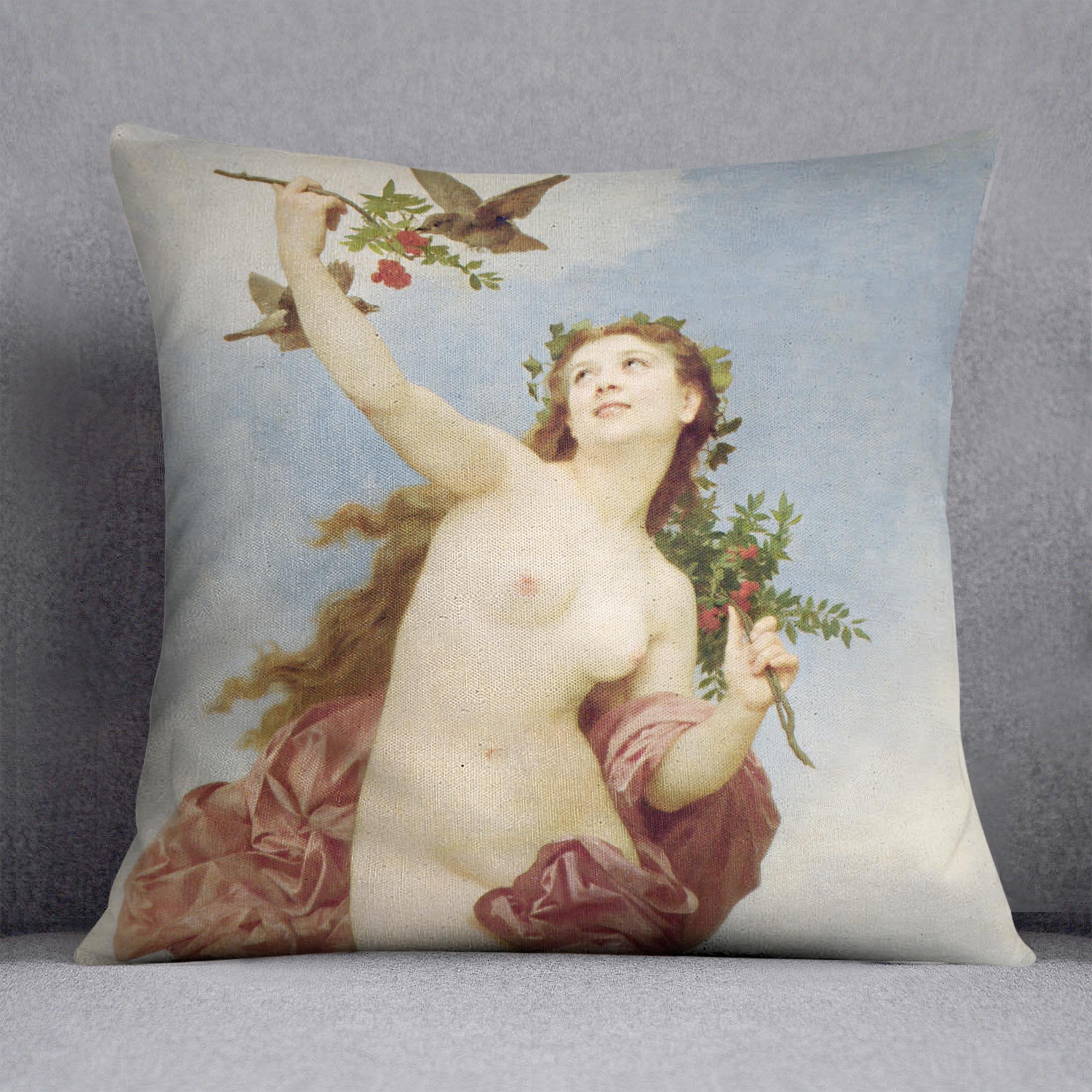 Day By Bouguereau Throw Pillow