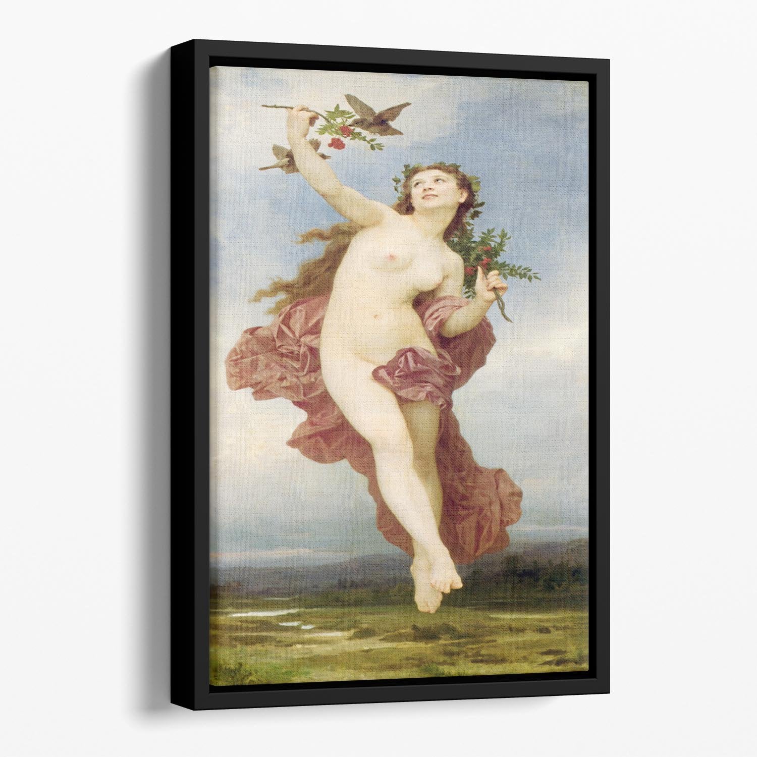 Day By Bouguereau Floating Framed Canvas