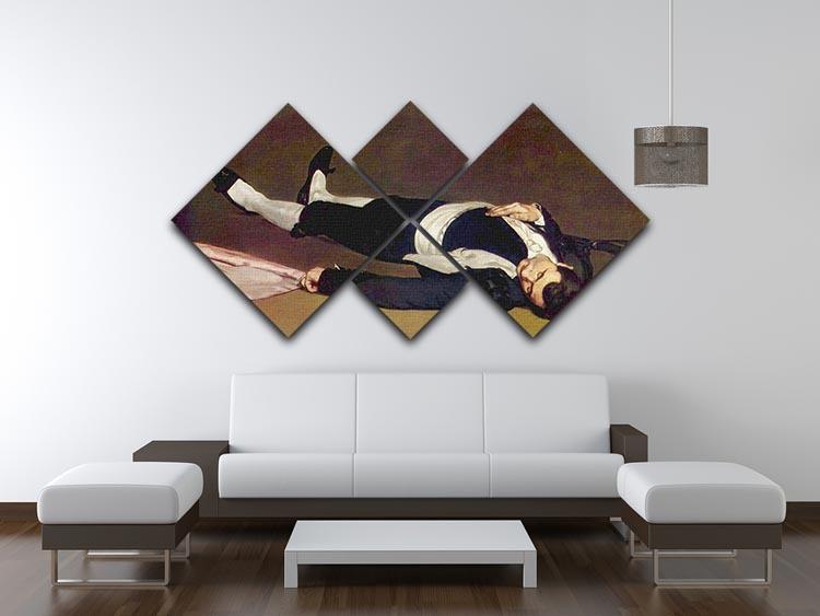 Dead Torero by Manet 4 Square Multi Panel Canvas - Canvas Art Rocks - 3