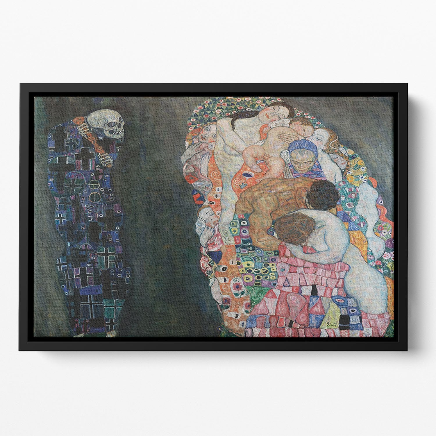 Death and Life by Klimt 2 Floating Framed Canvas