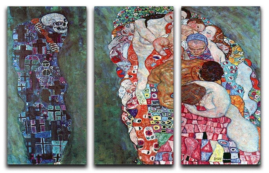 Death and Life by Klimt 3 Split Panel Canvas Print - Canvas Art Rocks - 1