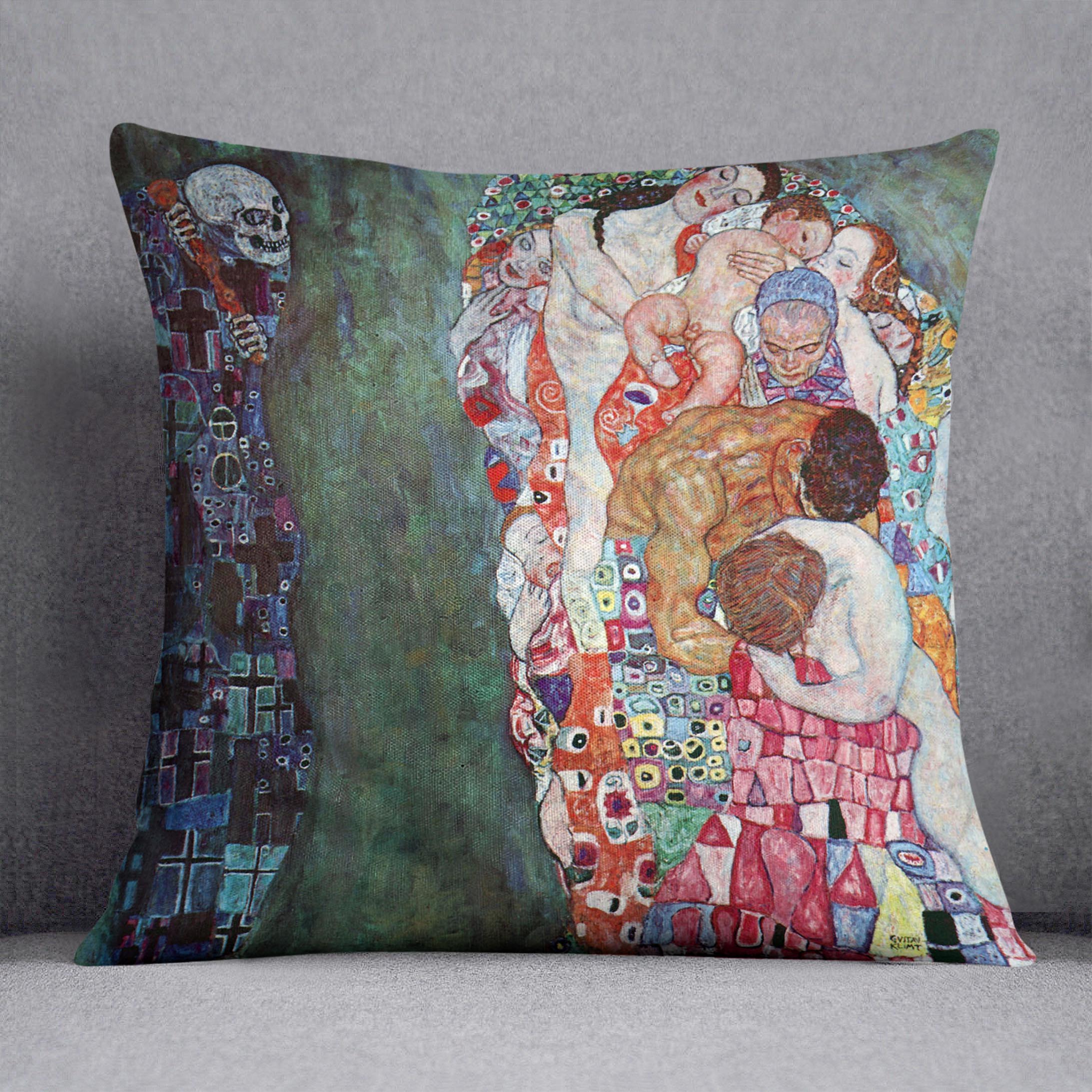 Death and Life by Klimt Cushion